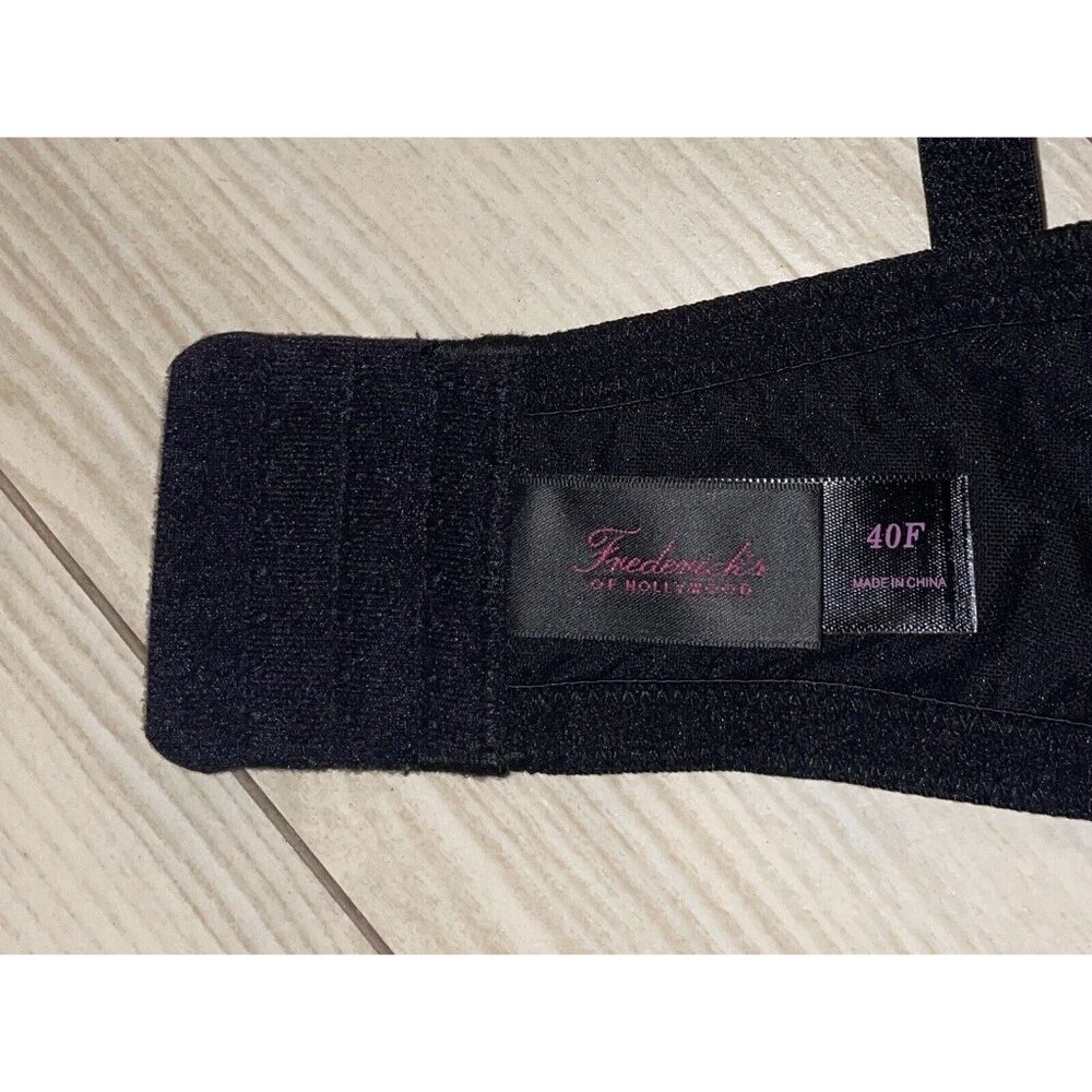 Frederick's of Hollywood Va Va Voom Satin Bra Padded UW Womens 40F Black New Nwt - Picture 6 of 6